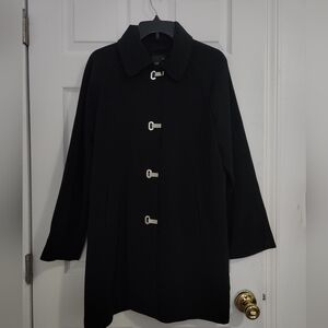 London Fog Black Coat with Toggle Buttons
